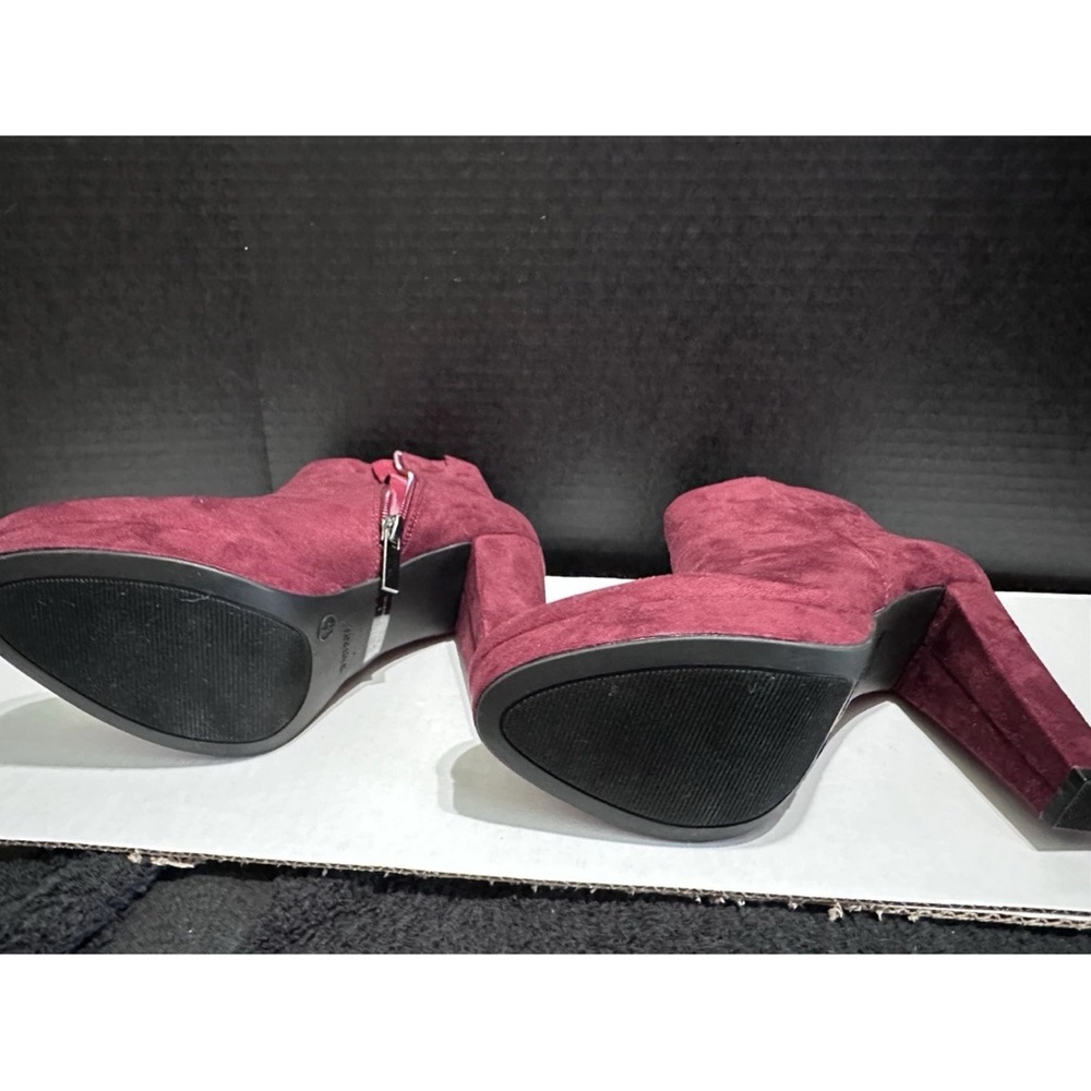 BAMBOO Rich Burgundy Heeled Boots - Picture 5 of 8